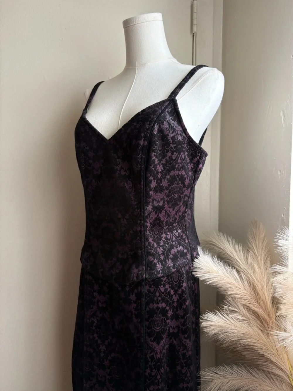 lip service y2k quoth of raven corset and dress damask print set - Picture 2 of 11